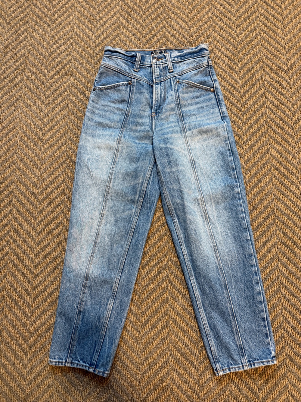 Abercrombie & Fitch Light Wash Blue Straight-Leg Jeans